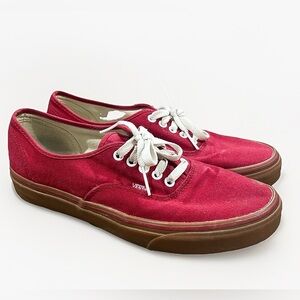 Vans Authentic Red Gun Sole Men’s Size 10 Sneakers Canvas Skate Shoes Low Top